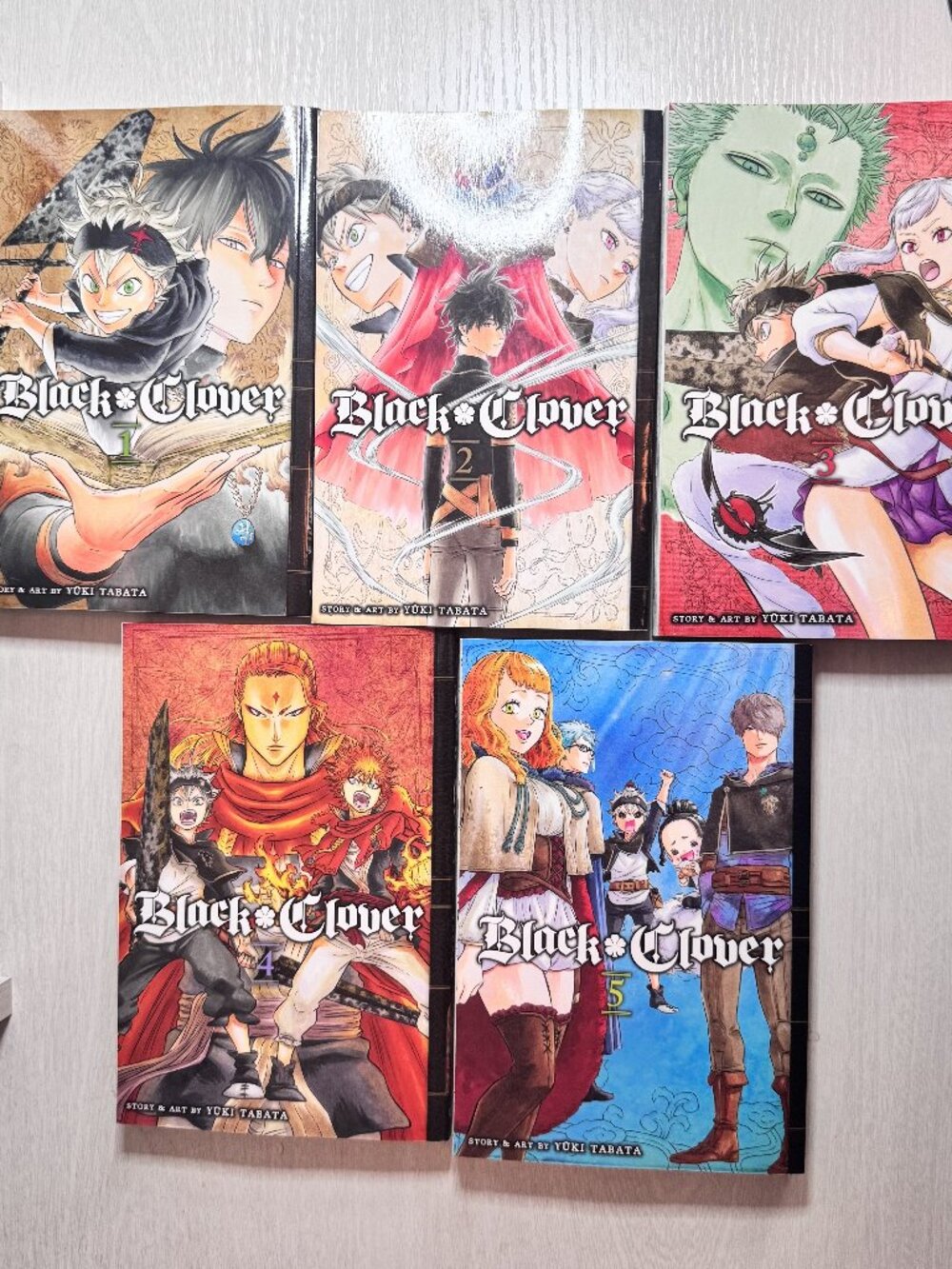 Set of Black Clover Manga English Volumes 1-5 Yuki Tabata